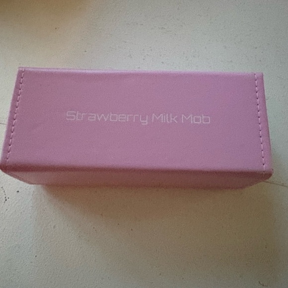 Strawberry Milk Mob White Rectangular Sunglasses - Picture 8 of 9